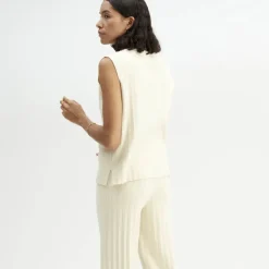 Discount Finstickad Armlos Topp Dam Loungewear