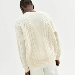 Kabelstickad Troja I Ull Dam Loungewear