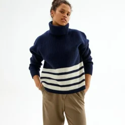 Hot Ulltroja Med Avtagbar Polokrage Dam Loungewear